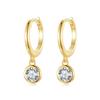 WOSTU Authentic 925 Sterling Silver Dazzling Zirconia Hoop Earrings For Women Wedding Simple Earrings Luxury Jewelry CQE830