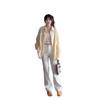 A Super Ethereal and Relaxed Pleated Checkered Shirt for Women, A Loose and Slimming Long-sleeved Shirt, A Sun-protective Cardigan, and An Outer Top