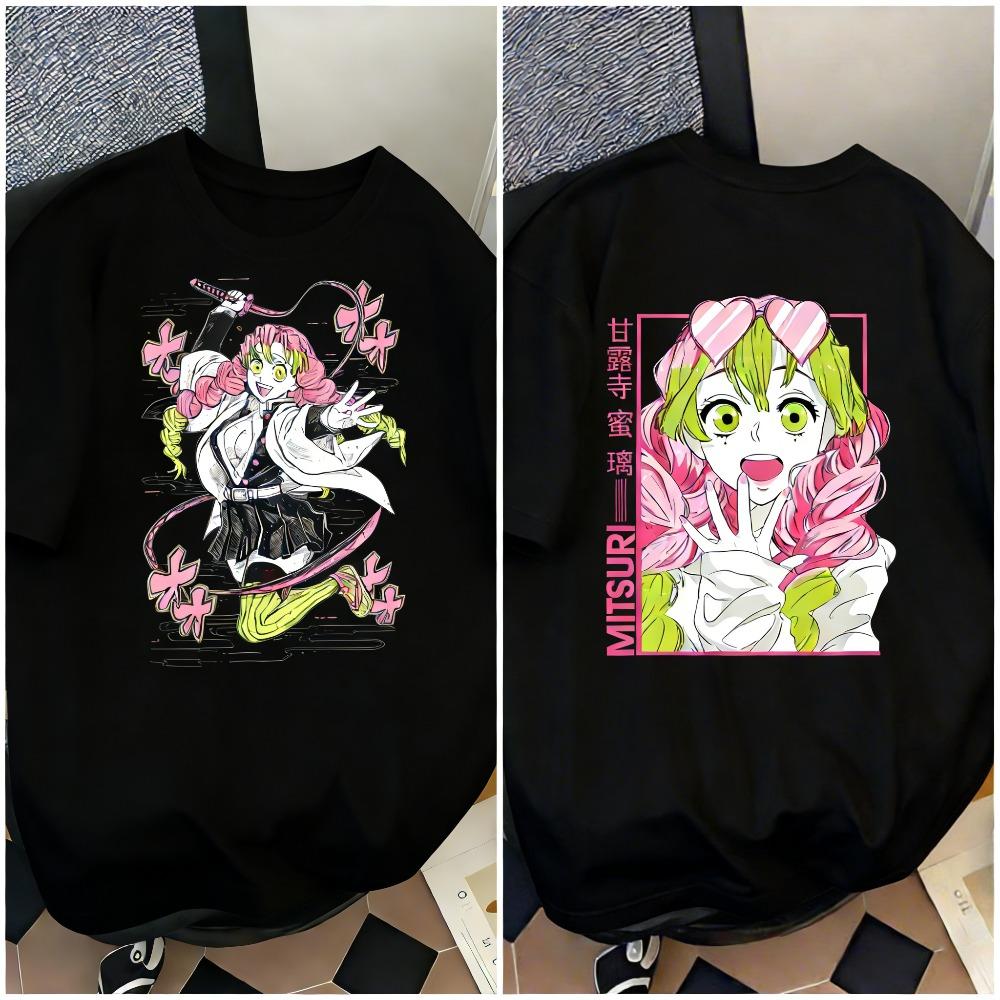 Plus Size Demon Slayer Anime Printed Unisex WomenTshirt Casual Parent Child Tops Fashion Harajuku Style Street Wear Y2K Summer