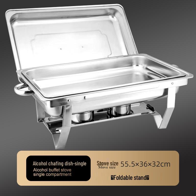 Stainless Steel Folding Buffet Warmer with Insulated Chafing Dish for Hotels and Commercial Use