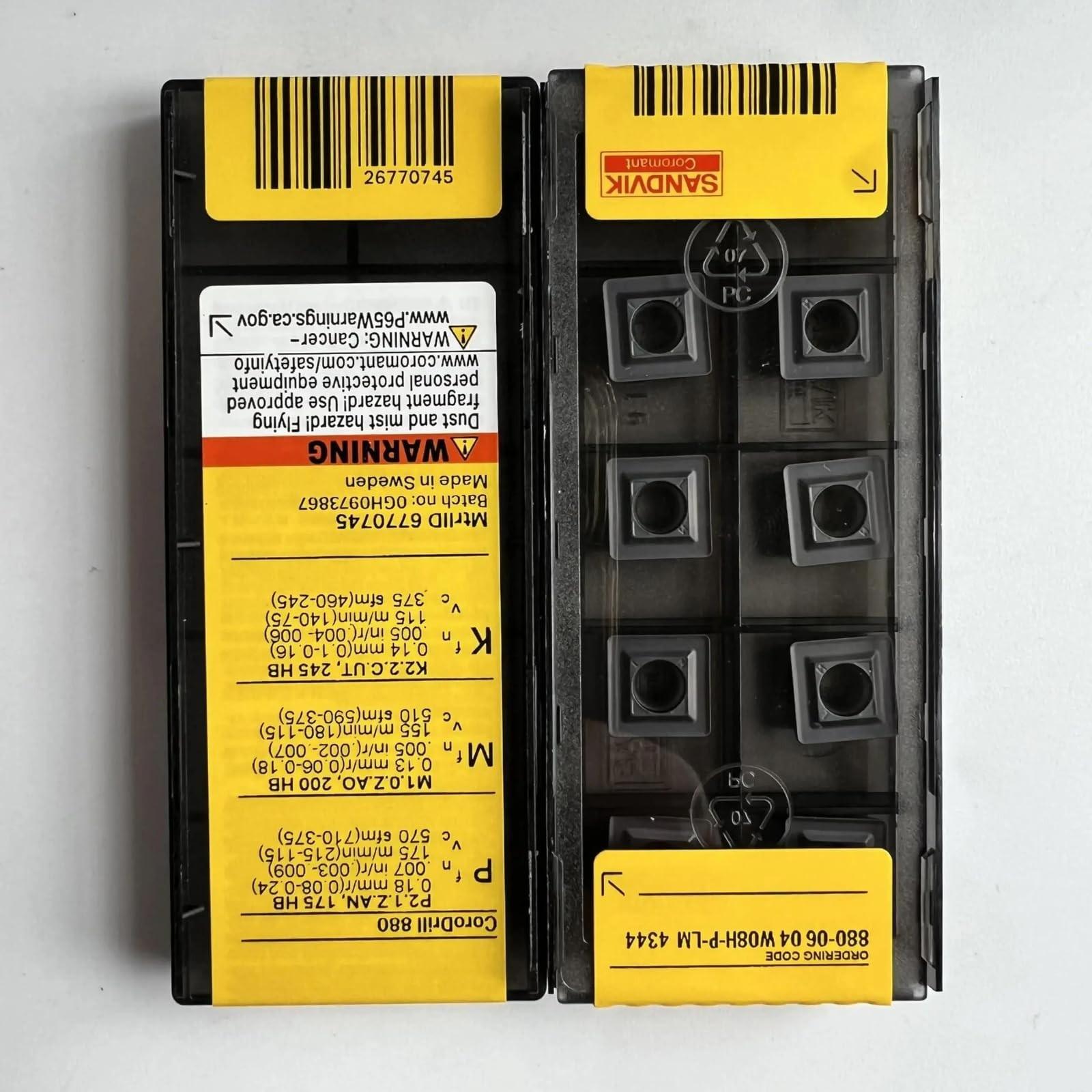 

Original Sandvik / 880-0604W08H-P-LM 4344 / CNC lathe carbide blade 10 PCS