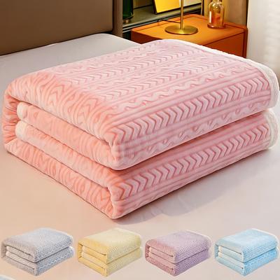 WOSTAR Winter Warm Coral Fleece Jacquard Blanket Soft Sofa Throw Thick Bed Sheet Nap Knee Blanket Microfiber Extra Large Size