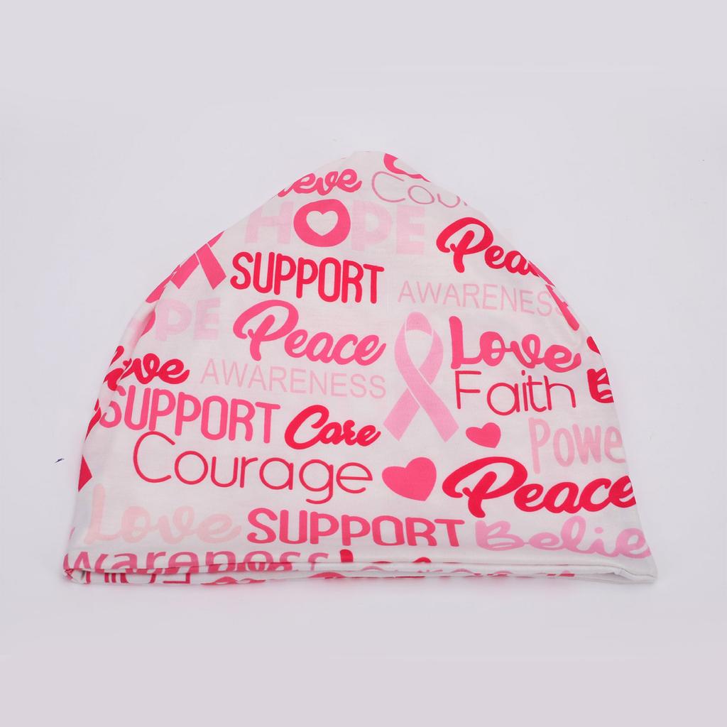 Print Skull Hat Supportive Breast Cancer Awareness Hat Elastic Headwrap Hat Fashion Accessory Beanie Hat for Women