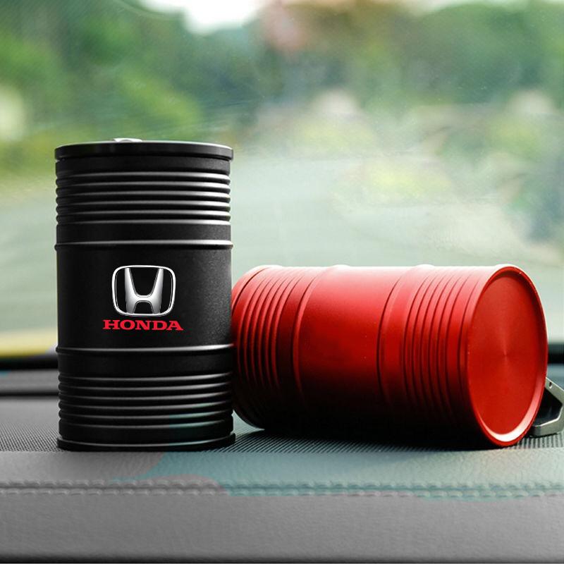 Aluminum Alloy Car Home Ashtray Oil Drum Shape Smoke Ash Holder For Honda Fit Civic Accord 7 8 9 10 Pilot City Jazz CRV HRV akz256