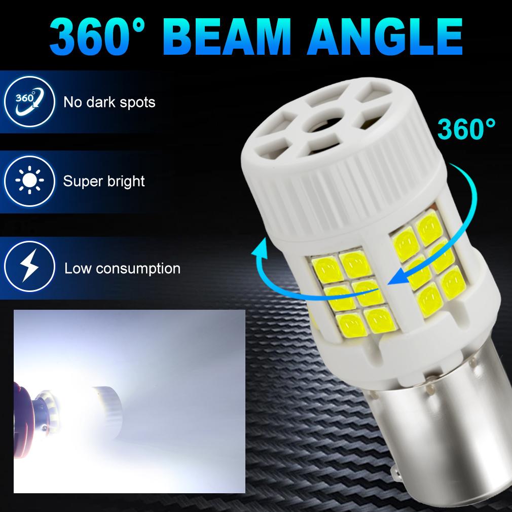 2Pcs Ceramic 1156 PY21W BAU15S LED Canbus P21W BA15S LED Bulbs No Hyperflash BAY15D 1157 P21/5W 36SMD 3030 Car Turn Signal Lights W/ Fan Auto Lamps