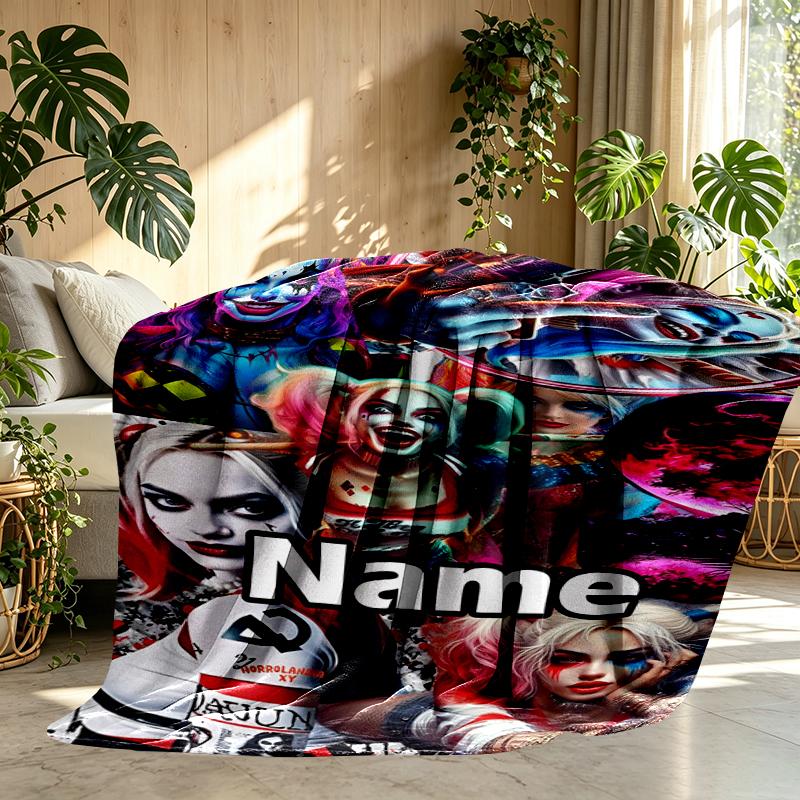 Custom Name Personalized Superhero Print Blanket, Home Decor, Bedroom, Sofa, Camping, Couch, Gifts for Birthday Christmas