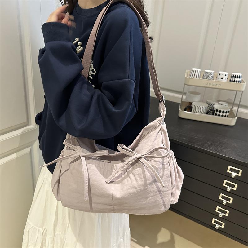 Casual Lightweight Pleated Tote Bag  Simple Large Capacity Shoulder Bag Versatile Commuter Crossbody Bags For Women Gifts