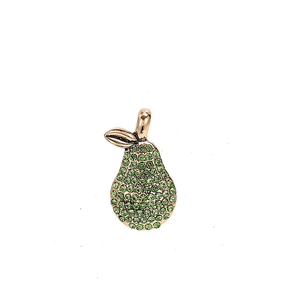 Handmade DIY pendant, fruit style watermelon elephant colored zircon pendant necklace, gold-plated and color preserving грушевый