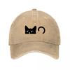 Cute Cat Suede Baseball Cap  New Vintage Washed Cotton Baseball Cap Parent Kids Sun Hats
