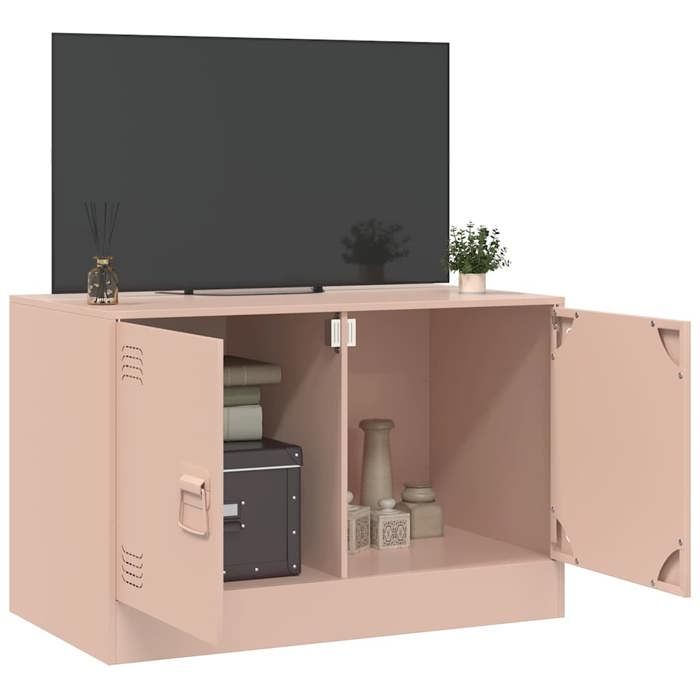 VidaXL TV Stand Pink 67x39x44 Cm Steel, TV Bench, TV Unit, Multimedia Unit, TV Sideboard, Hi-fi Unit, Center of 841633