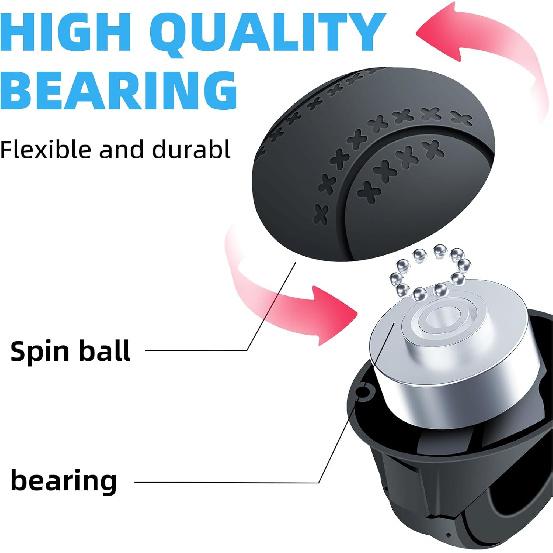 KRT New Generation Silicone Steering Wheel Knob, Anti-Slip Boat Steering Wheel Knob, Universal For Cars, Trucks, Boat, Tractors(Black) KRT-SWK1B