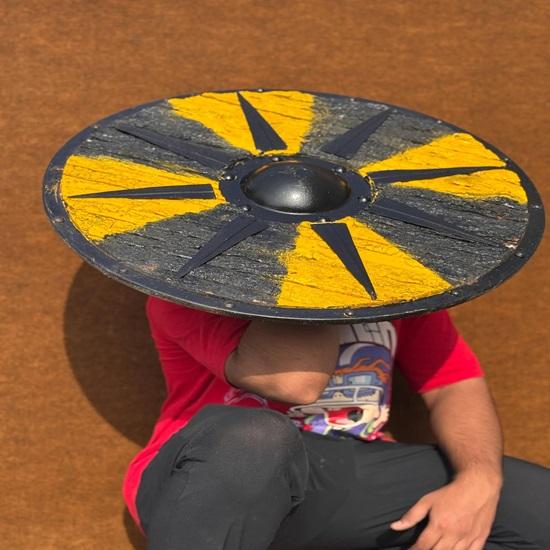 60.96 Cm Authentic Nordic Bark Shield Handcrafted Battleworn Viking Shield for Warriors Collectors