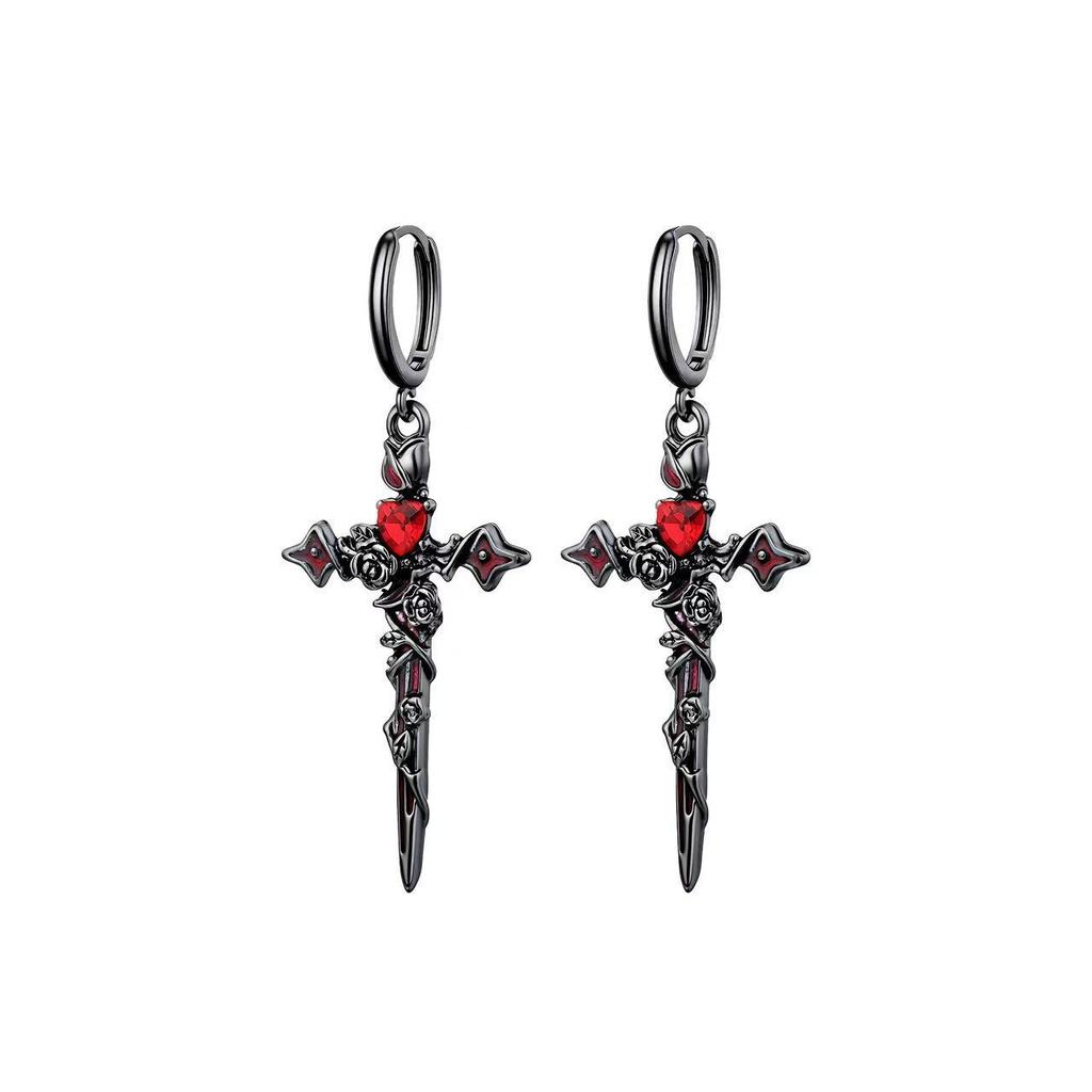 Cross Earrings, Sweet and Cool Premium Earrings, Niche Dark New Earrings.