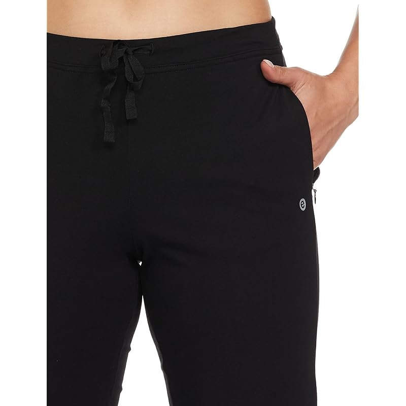 Enamor Essentials E014 Womens Slim Fit Stretch Cotton Lounge Pants L чёрный