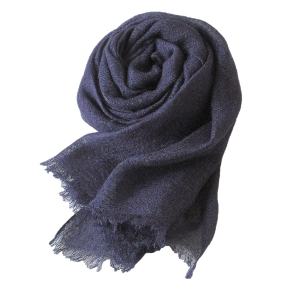 all over the Large Linen Unisex Shawl for Men and Navy Blue [.a world] 100% Stole, Women,