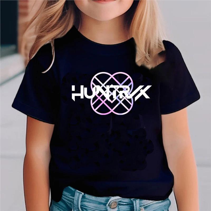 Kpop Łowcy Demonów Odzież Dziecięca Koszulka z Krótkim Rękawem Urocza Kpop Łowcy Demonów T-shirt Tygrys Harajuku dla Chłopców Dziewczynek