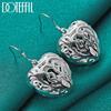 925 Sterling Silver Heart-shaped Geometric Hollow Earrings, Fashionable Wedding Jewelry
