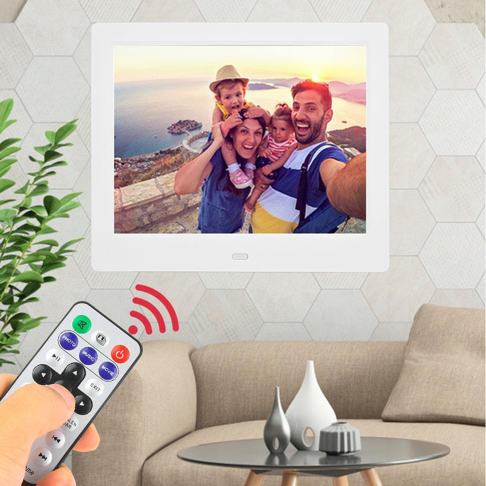 8 Inch 16:9 800*600 HD Digital Photo Album Frame Video Music Player (White )