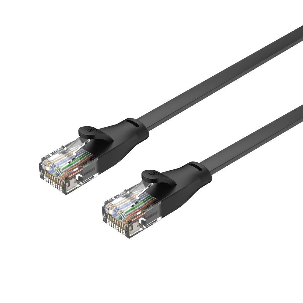 Patchcord UNITEK C1813GBK Cat.6 Płaski, UTP, RJ45, 10m