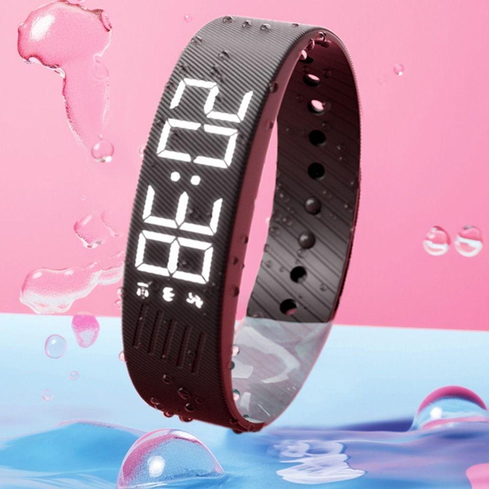 LED Digital Display Vibrating Alarm Wristband Silent Wrist Shock Bands  Sports Training