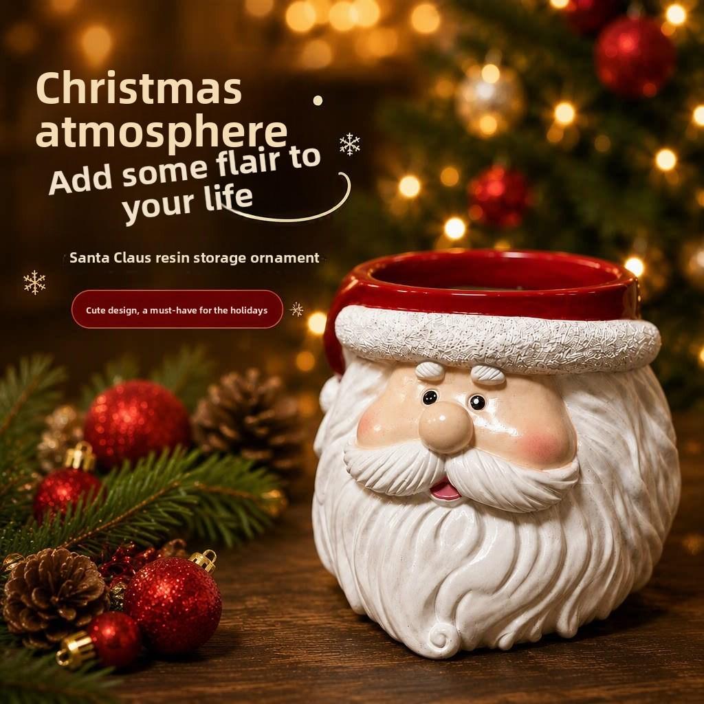Weihnachtsmann Harz Dekoration Aufbewahrungsornament Für Feiertagstischplatte Und Geschenkauslagen