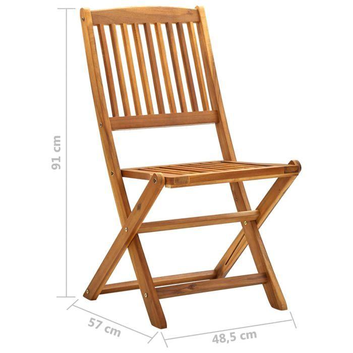 VidaXL Chaises pliables d'extérieur lot de 4 Bois d'acacia solide 46340
