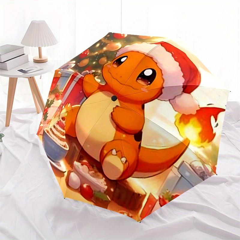Christmas Charmander Pokémon Automatic Umbrella with Folding feature - Travel Umbrella, Perfect Gift for Birthday, Christmas a0827017