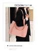 2023 Women's Japanese Solid Color Tote & Shoulder Canvas Handbag - Casual, Simple Mommy Outing Bag