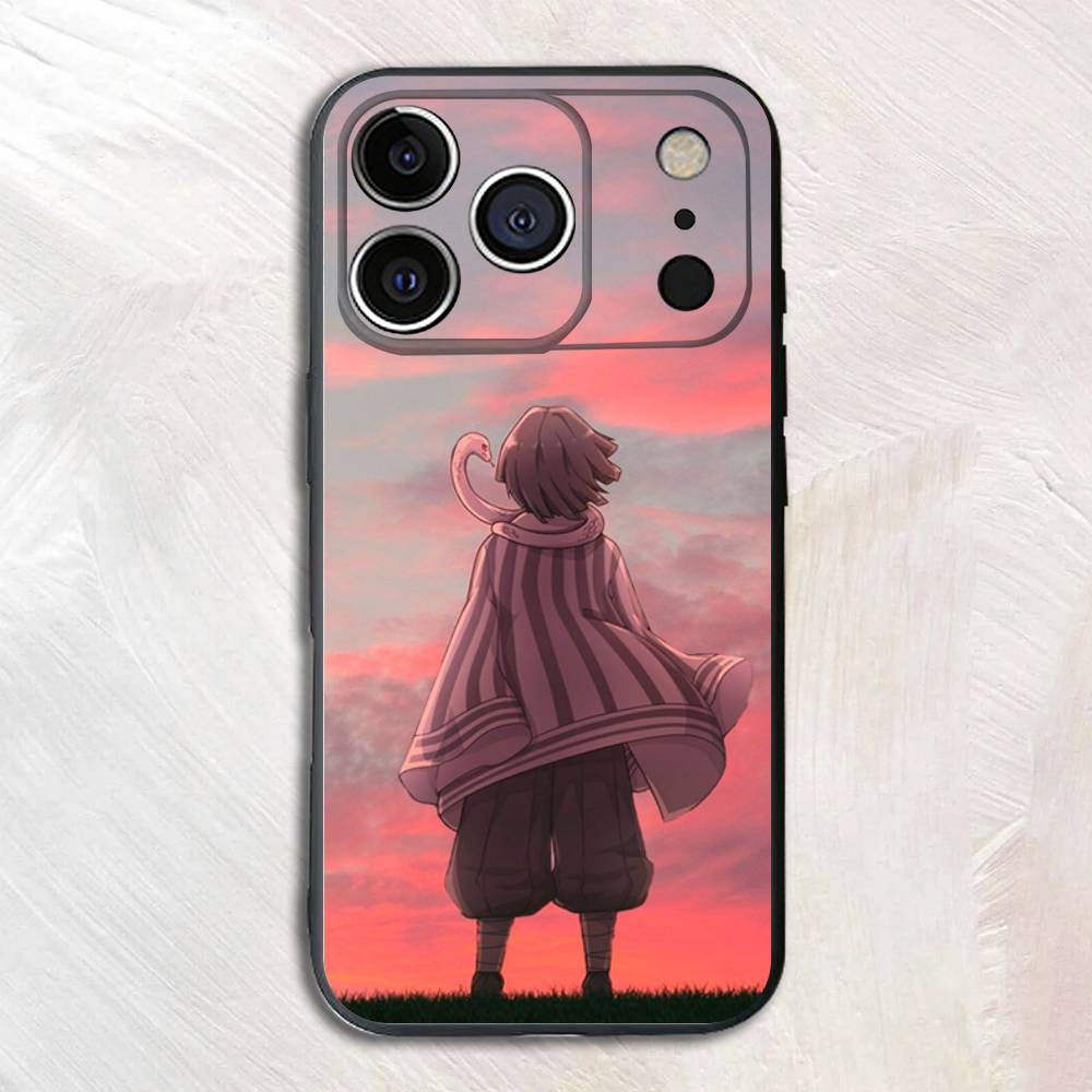 Creative D-Demon Anime Obanai Iguro Silicone Soft Phone Case For iPhone17,16,15,14,13,12,11 Pro Max Plus mini XS XR SE Cover
