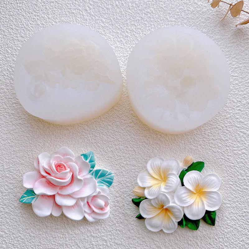 Gardenia and Egg Flower Silicone Mold DIY Chocolate Cake Decoration Flower Pastry Baking Mold Soap Gypsum Crafts Cement Mould