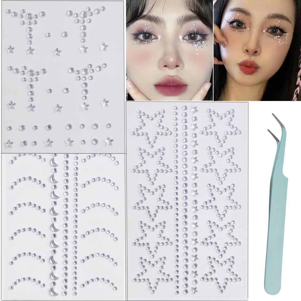 

900-Piece Rhinestone Stickers: 15 Colors for Kids Eye Makeup & Face Decoration
