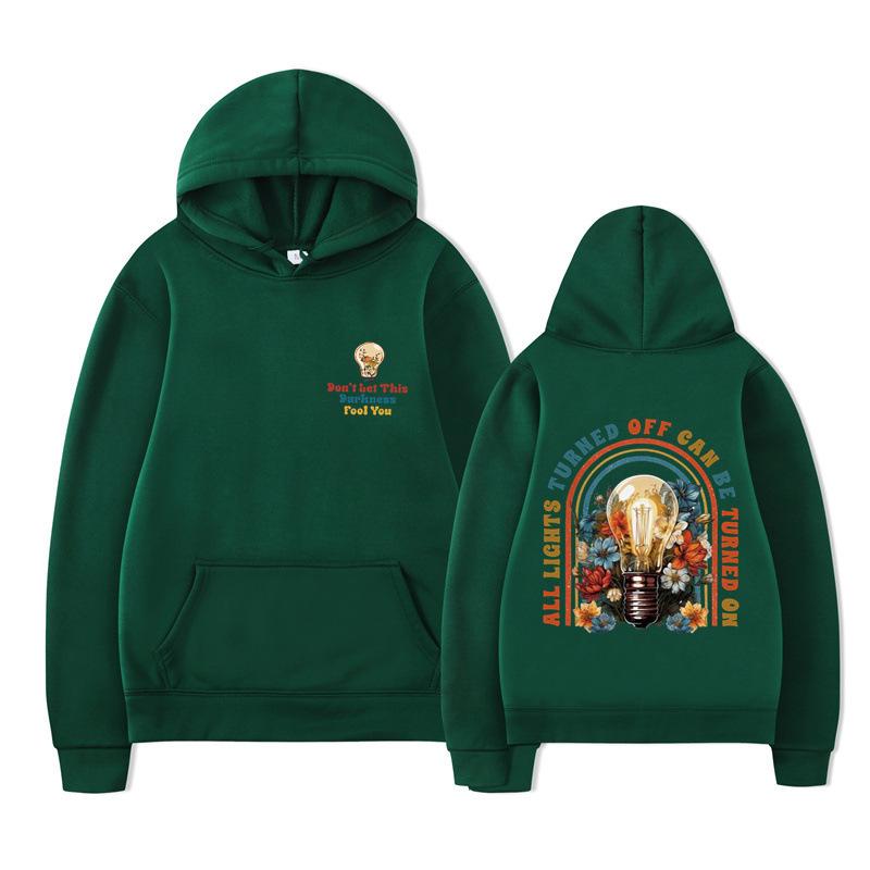 Don'T Let This Darkness Fool You Printed Hoodie Plus Size Loose Sweater Men