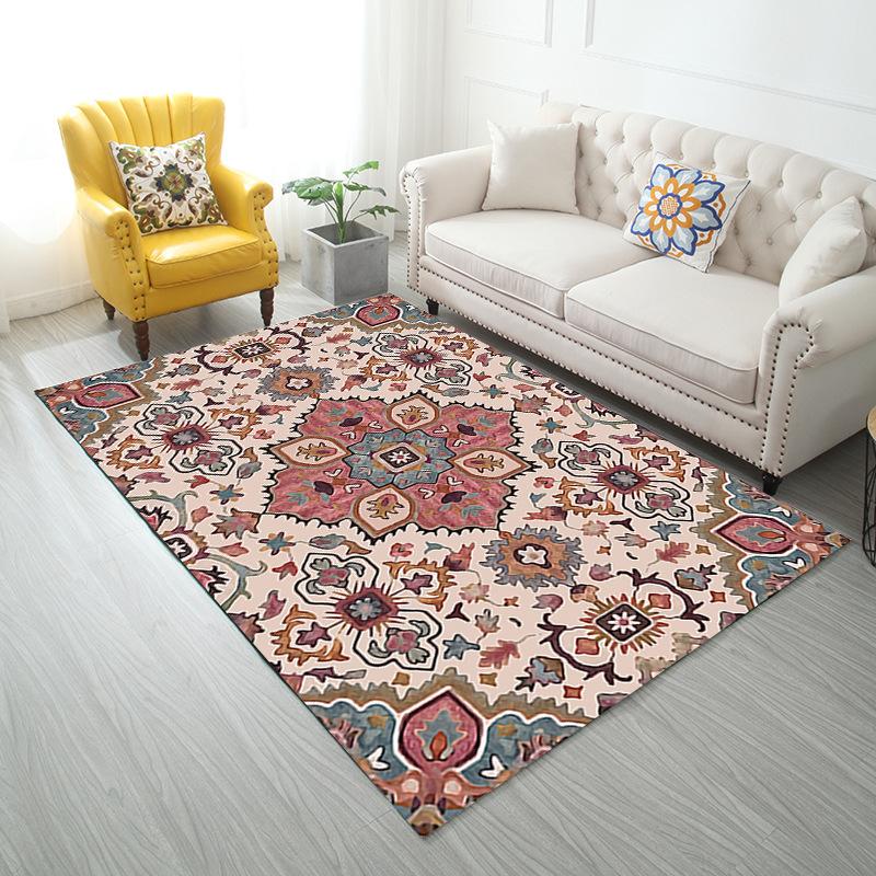 Ethnic Style Bedroom Carpet European Bohemian Living Room Sofa Carpet Large Area Washable