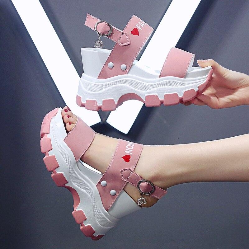 Sandalias plataforma Mujer 2021 Nuevo Verano Tacones altos gruesos Cuñas  femeninas Zapatos para mujer Fish Toe Sandalia Feminina comprar a buen  precio — entrega gratuita, reseñas reales con fotos — Joom