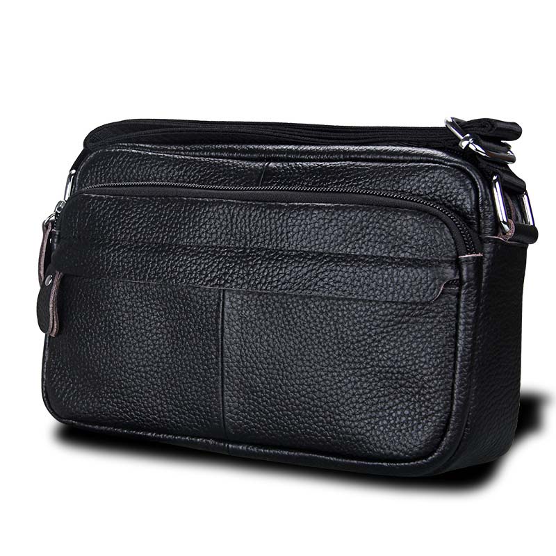 Genuine Cow Leather Women Handbags Single Shoulder Bag Zipper Messenger Bags Soft Phone Pocket High Quality Crossbody Female Bag