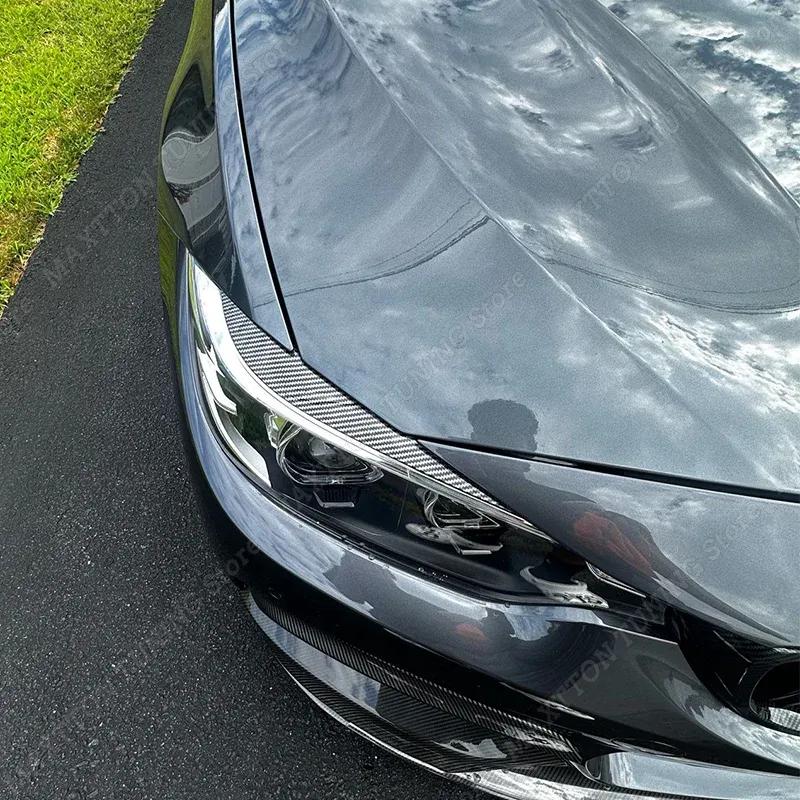 1 Pair Car Gloss Black Headlights Eyebrow Eyelids Trim For BMW 4 Series F32 F33 F36 M4 420d 420i 425d 430i 435i 440i 2013-2021