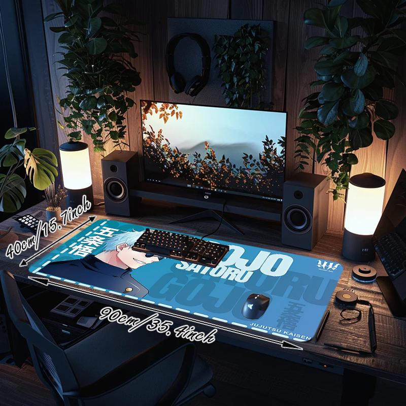 1Pc Gojo Satoru'S Cool Style Gaming Mouse Pad Keyboard Desk Mat Non-slip Rubber Lock Edge Waterproof Computer Mousepad for Office Home Decor Y1463