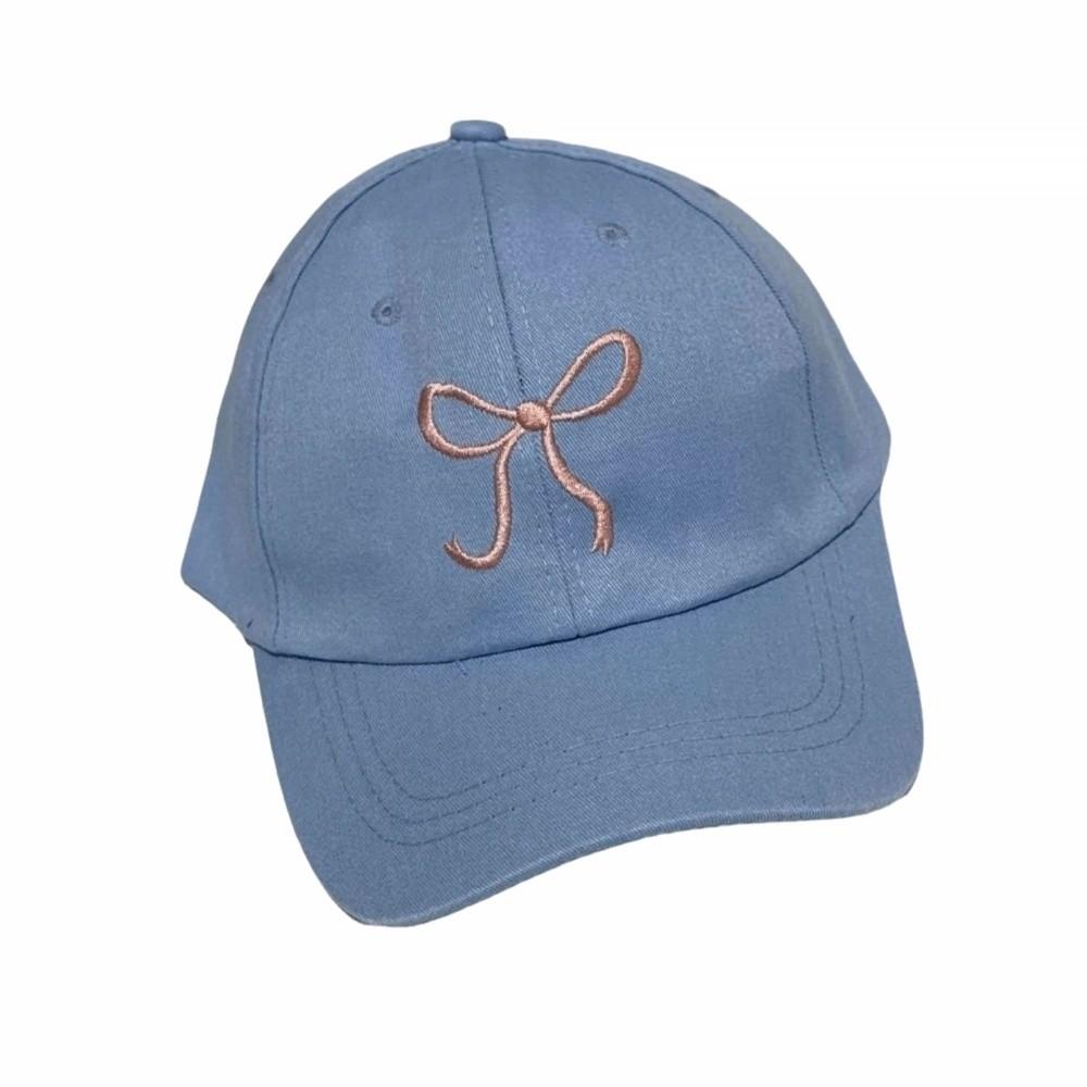 Cotton Bow Embroidered Hat Adjustable Women Peaked Cap Casual Bowknot Baseball Cap  for Girl