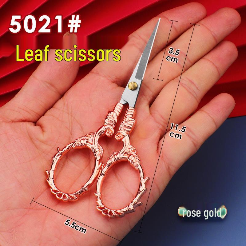 Retro Pointed Stainless Steel Scissors for Paper, Yarn, Embroidery, and Crafting