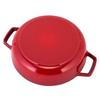 Staub Braiser Induction Braiser with Chistera Drop Structure Round Cherry Sauté Pan, 24cm, Compatible, Enamel, Double-Handled, Stylish, Insulated,