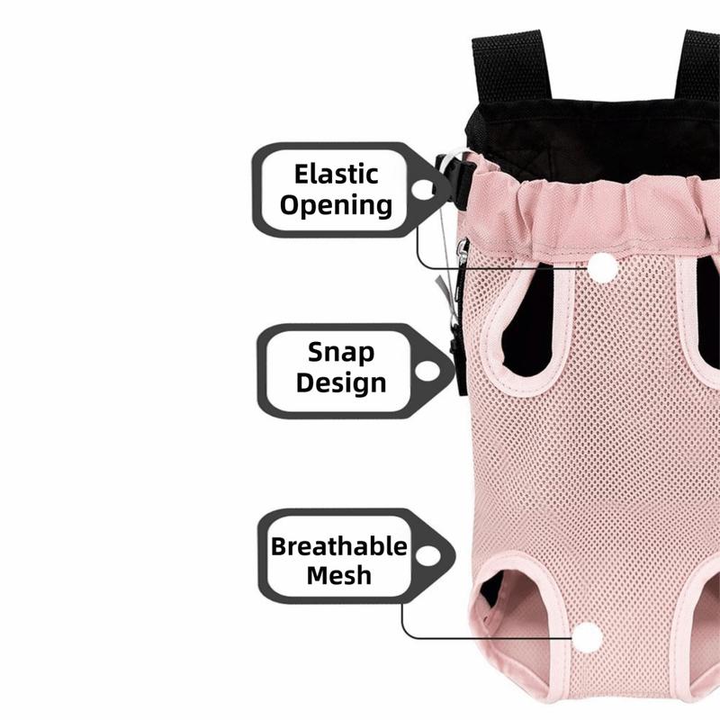 Breathable Mesh Pet Front Bag Double Shoulder Adjustable Strap Pet Carrier Backpack Portable Lightweight Dog Carrying Bag