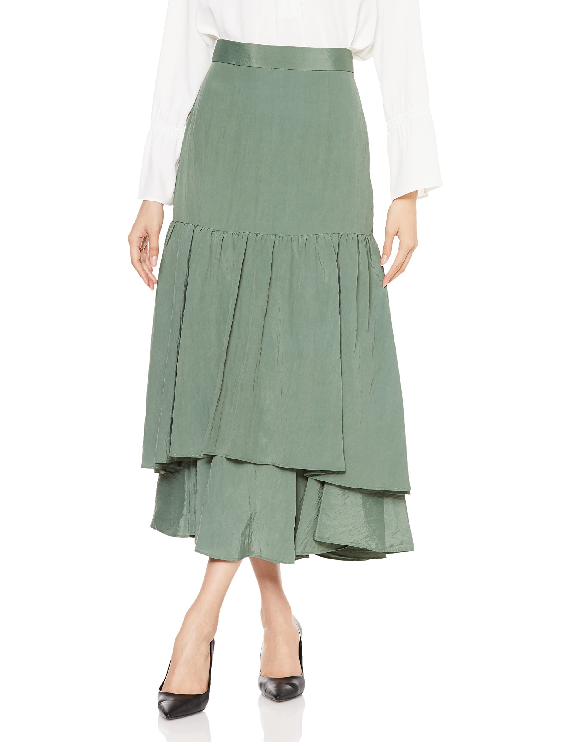 ИДЕНТИФИКАТОР FRAY. Юбка-миди Washer FWFS224064 Женская GRN 0