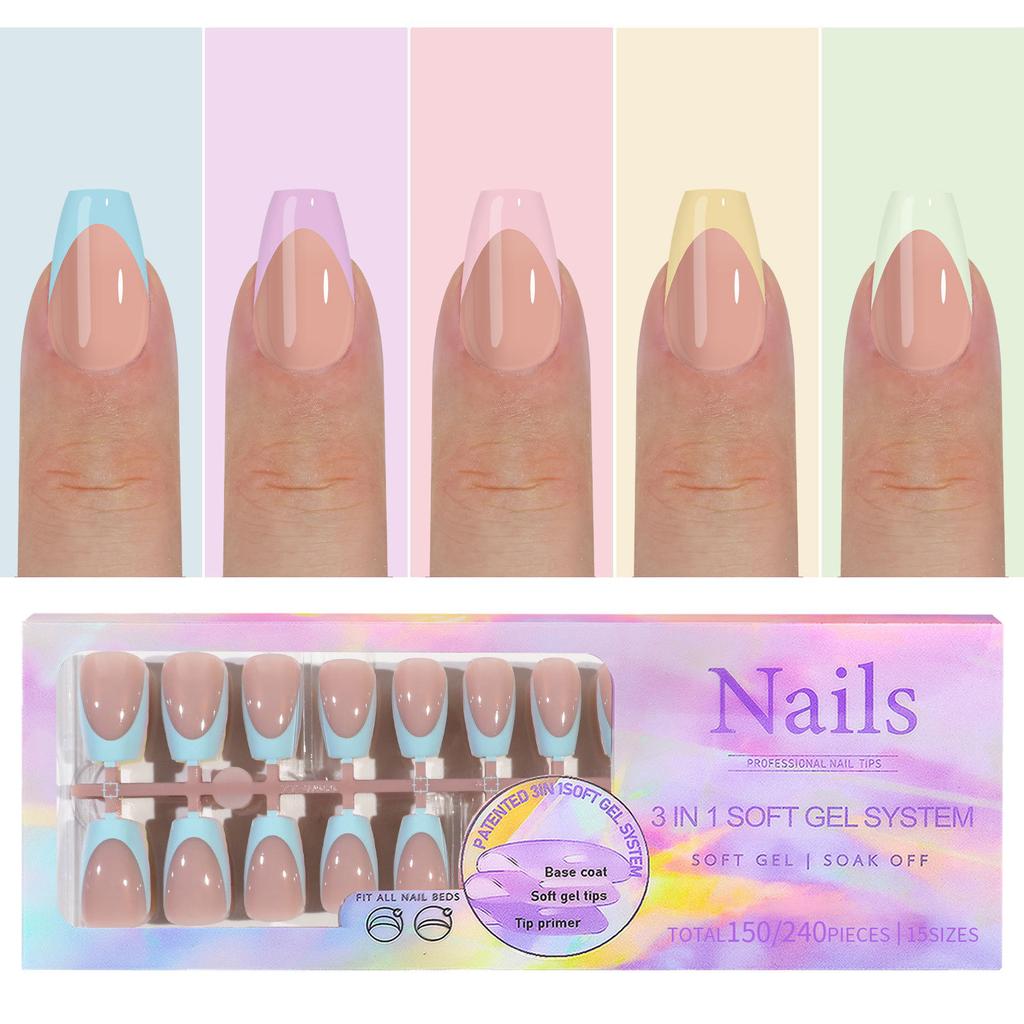 Nailart mit French-Trägernägeln, spurloses Tragen von Nägeln, entfernbare Nailart mit French-Trägernägeln, falsche Nagelaufkleber