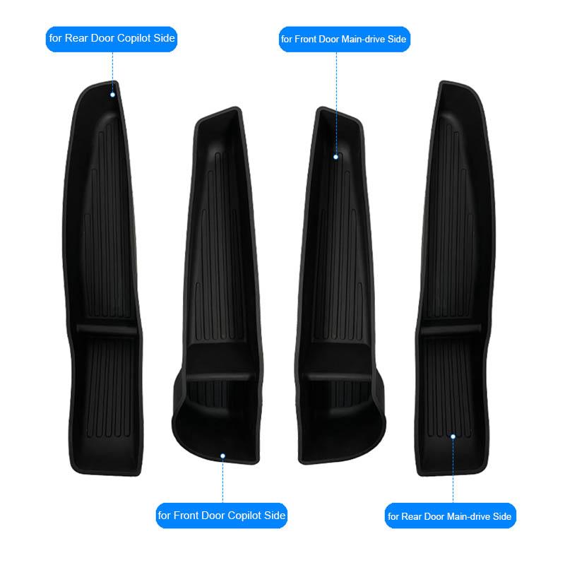 for Tesla Model Y Juniper 2025 Car Door Side Storage Box Door Suede Protector Storage Organizer Accessories Handle Phone Holder