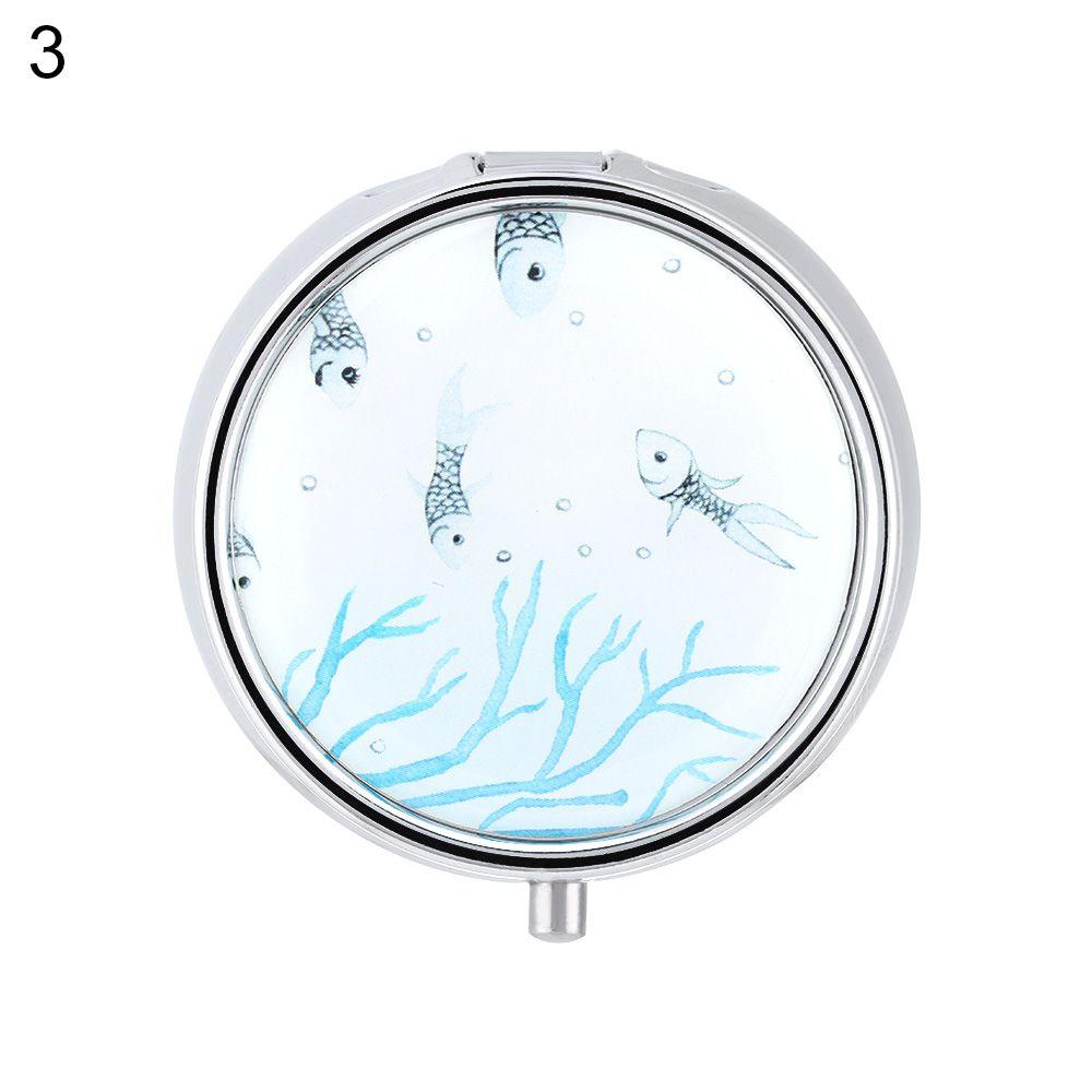 Metal Portable Travel Pill Box Medicine Organizer Pill Cases Makeup Storage Container