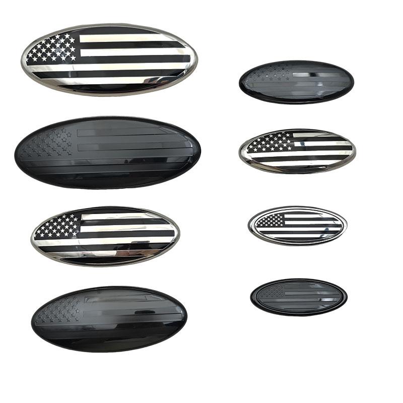 XXUI3 3D ABS Car Rear Trunk Front Grille American Flag Stickers for Ford Emblem Logo Hood Badge F150 F250 Explorer EcoSport EDGE