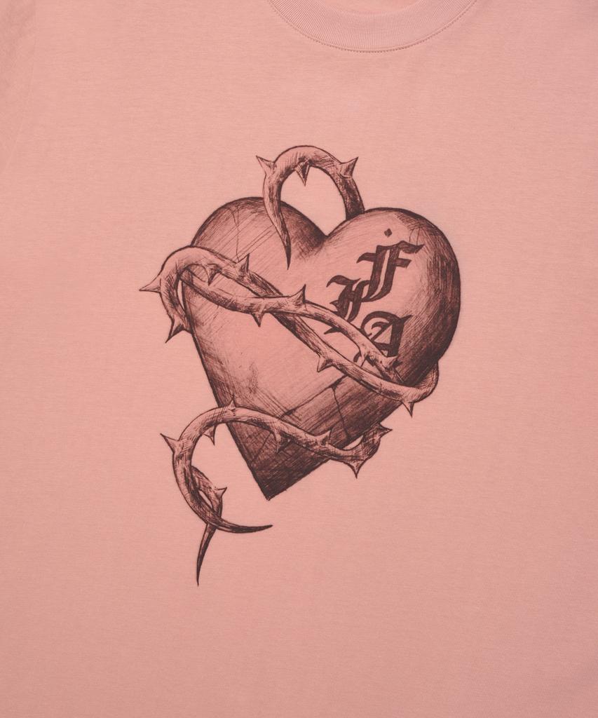 FALLETT Heart Graphic Short Sleeve T-Shirt Pink