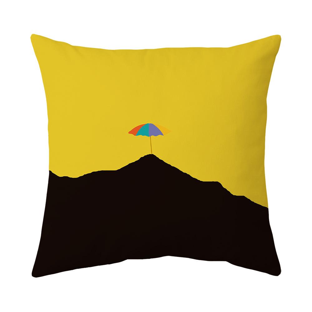 New Yellow Peach Skin Print Pillow Nordic Fresh Living Room Sofa Pillow Cover