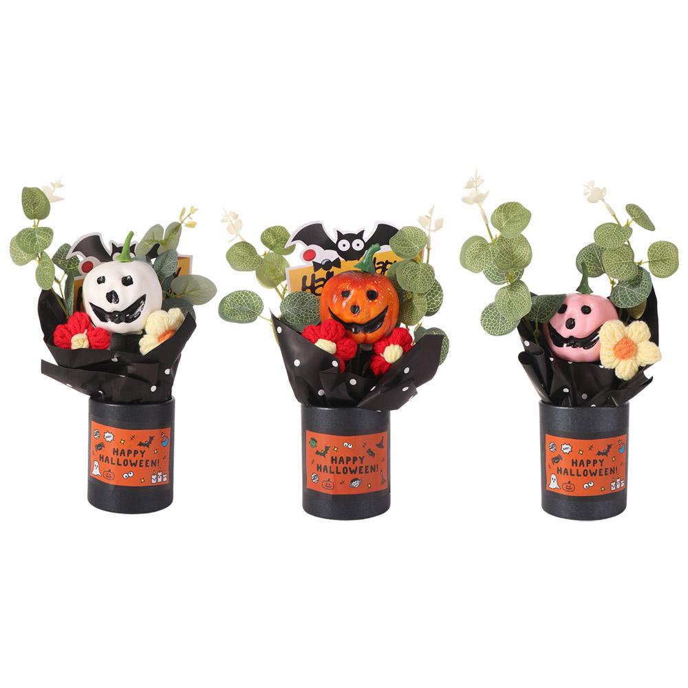 Resin Halloween Decoration Bat Ghost Desktop Ornament Handmade Pumpkin Bouquet Shop