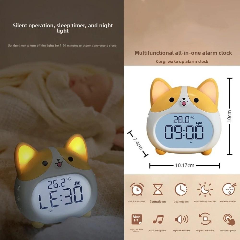 Despertadores Multifuncionais Para com Luz Noturna Função Soneca Relógios Digitais Bateria Recarregável Display Regulável